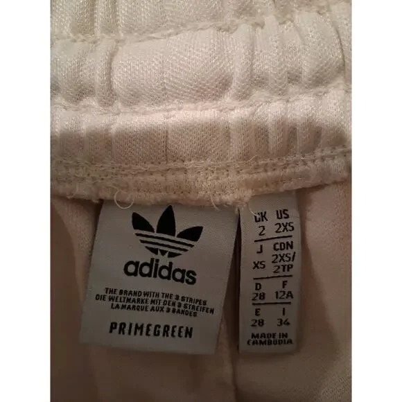 Adidas Originals Summer Glow Wide Leg Pants - Wonder White/Peach - Size 2XS - Picture 8 of 9